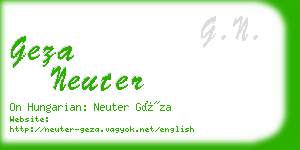 geza neuter business card